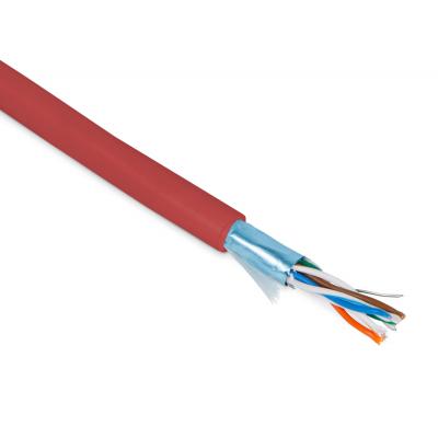 Кабель витая пара Hyperline FUTP4-C5E-P26-IN-PVC, PVC, F/UTP, кат. 5е, проводник Ø 0,48мм, 305м, коробка, тип прокладки: внутри зданий, цвет: красный