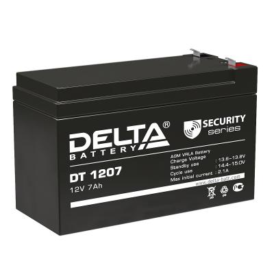 Аккумулятор для ИБП Delta Battery DT, 102х65х151 мм (ВхШхГ),  Необслуживаемый свинцово-кислотный,  12V/7 Ач, цвет: чёрный, (DT 1207)