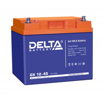 Аккумулятор для ИБП Delta Battery GX, 170х165х197 мм (ВхШхГ),  необслуживаемый электролитный,  12V/45 Ач, цвет: синий, (GX 12-45)