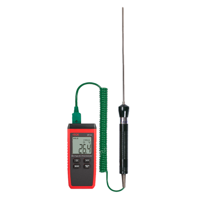 Термометр RGK, (CT-11+TR-10W), с дисплеем, питание: батарейки, корпус: пластик, с погружным зондом TR-10W, (779753)