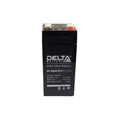 Аккумулятор для ИБП Delta Battery DT, 105х47х47 мм (ВхШхГ),  Необслуживаемый свинцово-кислотный,  4V/4,5 Ач, цвет: чёрный, (DT 4045 (47мм))