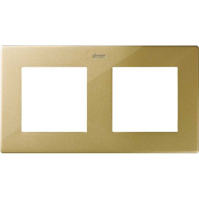 Рамка Simon Simon 24 Harmonie, 2 поста, 85х156 мм (ВхШ), плоская, универсальный, цвет: золото (2400620-066)