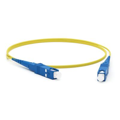 Комм. шнур оптический Hyperline, Simplex SC/SC (UPC), OS2 9/125, LSZH, 2м, Ø 2мм, синий хвостовик, цвет: жёлтый