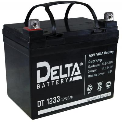 Аккумулятор для ИБП Delta Battery DT, 180х131х197 мм (ВхШхГ),  Необслуживаемый свинцово-кислотный,  12V/33 Ач, цвет: чёрный, (DT 1233)