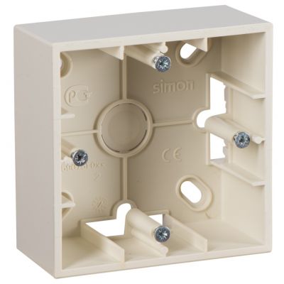Коробка открытого монтажа Simon Simon 15, внешняя, 81х81 мм (ВхШ), 1 пост, цвет: слоновая кость