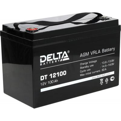 Аккумулятор для ИБП Delta Battery DT, 219х172х329 мм (ВхШхГ),  Необслуживаемый свинцово-кислотный,  12V/100 Ач, цвет: чёрный, (DT 12100)